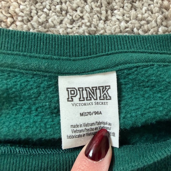 Victoria's Secret PINK Forest Green Sweatshirt - Picture 2 of 2